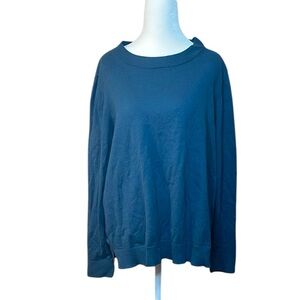 LOFT Luxe Knit Long Sleeve Sweater Crewneck Super Soft Women's XL Dark Teal
